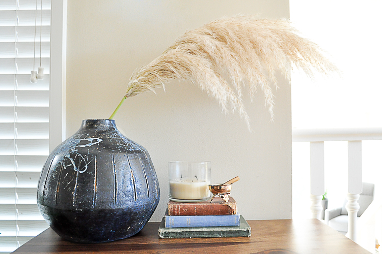 pampas grass and vase